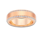 1 ctw Round Lab Grown Diamond 7mm Beveled Edge Satin Finish Eternity Band 14K Rose Gold, DE, VS1