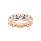 Celia 1 1/2 ctw Round Lab Grown Diamond Wedding Band 14K Rose Gold, DE, VS1