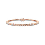 1 ctw Round Lab Grown Diamond Four-Prong Tennis Bracelet - 8 Inches 14K Rose Gold, DE, VS1