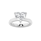 4.00 ctw Heart Lab-Grown Diamond Minimalist Engagement Ring in Platinum for Women | D Color, VVS1 Clarity, IGI Certified