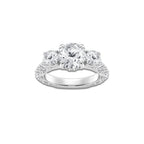 Thea 2 1/2 ctw Round Lab Grown Diamond Three-Stone Engagement Ring 14K White Gold, D, VVS | IGI Certified, 1 1/2 ct Center