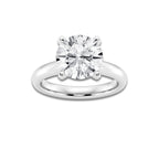 4.00 ctw Round Lab-Grown Diamond Minimalist Engagement Ring in 14K White Gold for Women | D Color, VVS1 Clarity, IGI Certified