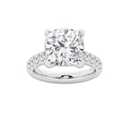 7.55 ctw Cushion Lab-Grown Diamond Pave Engagement Ring in Platinum for Women | D Color, VVS1 Clarity, IGI Certified 7.00 ct Center Diamond
