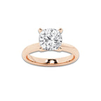 2.50 ctw Cushion Lab-Grown Diamond Minimalist Engagement Ring in 14K Rose Gold for Women | E Color, VS1 Clarity, IGI Certified