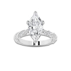 4.42 ctw Marquise Lab-Grown Diamond Twisted Band Engagement Ring in Platinum for Women | Colorless E, VS1 Clarity, IGI Certified 4.00 ct Center Diamond