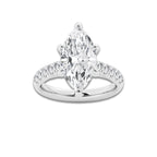4.43 ctw Marquise Lab-Grown Diamond Pave Engagement Ring in 14K White Gold for Women | D Color, VVS1 Clarity, IGI Certified 4.00 ct Center Diamond