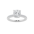 1 7/8 ctw Cushion Lab Grown Diamond Double Hidden Halo Engagement Ring Platinum, E, VS1 | 1 1/2 ct Center