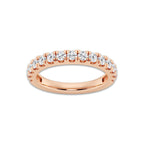 Kamila 3/4 ctw Round Lab Grown Diamond Split Prong Wedding Band 14K Rose Gold, DE, VS1