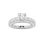 2.00 ctw Asscher Lab-Grown Diamond Split-Prong Set Side Stone Engagement Ring in Platinum for Women | Colorless E, VS1 Clarity, IGI Certified 1.00 ct Center Diamond