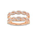 June 1/2 ctw Round Lab Grown Diamond Braided Ring Enhancer 14K Rose Gold, DE, VS1