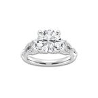 3.10 ctw Round Lab-Grown Diamond Side Stone Engagement Ring in Platinum for Women | Colorless D, VVS1 Clarity, IGI Certified 2.50 ct Center Diamond
