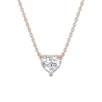1 1/2 ctw Heart Lab Grown Diamond Solitaire Pendant 14K Rose Gold, E, VS1 | IGI Certified, 1 1/2 ct Center