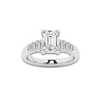 2 3/4 ctw Emerald Lab Grown Diamond Seven Stone Graduated Engagement Ring Platinum, D, VVS | 2 ct Center