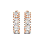3 ctw Marquise Lab Grown Diamond Inside Out Hoop Earrings 14K Rose Gold, DE, VS1