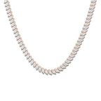 10 ctw Marquise Lab Grown Diamond Marquise Tennis Necklace 14K Rose Gold, DE, VS1