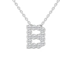 2/5 ctw Round Lab Grown Diamond Initial B Personalized Pendant 14K White Gold, DE, VS1
