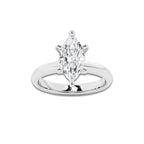 2.50 ctw Marquise Lab-Grown Diamond Minimalist Engagement Ring in Platinum for Women | D Color, VVS1 Clarity, IGI Certified