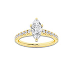 1.14 ctw Marquise Lab-Grown Diamond Pave Engagement Ring in 14K Yellow Gold for Women | E Color, VS1 Clarity, IGI Certified 0.75 ct Center Diamond
