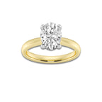 2.00 ctw Oval Lab-Grown Diamond Solitaire Engagement Ring in 14K White Gold And Yellow Gold for Women | Colorless D, VVS1 Clarity, IGI Certified