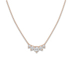 1 1/2 ctw Round Lab Grown Diamond Five Stone Demi Eternity Necklace 14K Rose Gold, E, VS1 | 7/10 ct Center