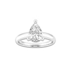 2.00 ctw Pear Lab-Grown Diamond Minimalist Engagement Ring in Platinum for Women | D Color, VVS1 Clarity, IGI Certified