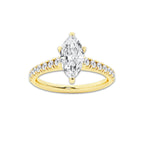 1.39 ctw Marquise Lab-Grown Diamond Pave Engagement Ring in 14K Yellow Gold for Women | D Color, VVS1 Clarity, IGI Certified 1.00 ct Center Diamond