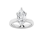 3.00 ctw Marquise Lab-Grown Diamond Minimalist Engagement Ring in 14K White Gold for Women | D Color, VVS1 Clarity, IGI Certified