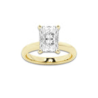 4.00 ctw Radiant Lab-Grown Diamond Minimalist Engagement Ring in 14K Yellow Gold for Women | D Color, VVS1 Clarity, IGI Certified