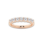 Genesis 1 ctw Round Lab Grown Diamond Seven Stone Shared Prong Anniversary Band 14K Rose Gold, DE, VS1