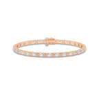 10 ctw Emerald Lab Grown Diamond Tennis Bracelet - 8 Inches 14K Rose Gold, DE, VS1