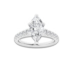1.91 ctw Marquise Lab-Grown Diamond Pave Engagement Ring in 14K White Gold for Women | D Color, VVS1 Clarity, IGI Certified 1.50 ct Center Diamond