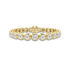 12 ctw Round Lab Grown Diamond Four Prong Tennis Bracelet -7 Inches 14K Yellow Gold, DE, VS1