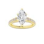 1.91 ctw Marquise Lab-Grown Diamond Pave Engagement Ring in 14K Yellow Gold for Women | E Color, VS1 Clarity, IGI Certified 1.50 ct Center Diamond