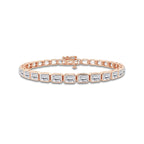 10 ctw Emerald Lab Grown Diamond East-West Bracelet - 6 Inches 14K Rose Gold, DE, VS1