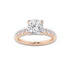 3.04 ctw Pear Lab-Grown Diamond Side Stone Engagement Ring in 14K Rose Gold for Women | Colorless D, VVS1 Clarity, IGI Certified 2.50 Ct Center Diamond
