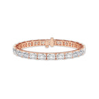 25 ctw Emerald Lab Grown Diamond East -West Tennis Bracelet - 7 Inches 18K Rose Gold, E, VS1