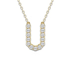 2/5 ctw Round Lab Grown Diamond Initial U Personalized Pendant 14K Yellow Gold, DE, VS1