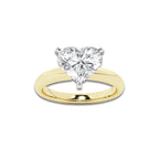 3.00 ctw Heart Lab-Grown Diamond Minimalist Engagement Ring in 14K White Gold And Yellow Gold for Women | D Color, VVS1 Clarity, IGI Certified