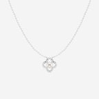 4.5 - 5.0 mm Cultured Freshwater Pearl and 1/8 ctw Lab Grown Diamond Clover Necklace 14K White Gold