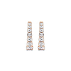 1 ctw Round Lab Grown Diamond Graduated Inside Out Huggie Hoop Earrings 14K Rose Gold, DE, VS1