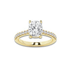 2.28 ctw Elongated Cushion Lab-Grown Diamond Hidden Halo Side Stone Engagement Ring in 18K Yellow Gold for Women | Colorless E, VS1 Clarity, IGI Certified 2.00 ct Center Diamond