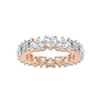 Harper 3 5/8 ctw Alternating Heart Lab Grown Diamond Eternity Band - 4.3mm Width 14K Rose Gold, DE, VS1