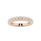 Denise 1/3 ctw Round Lab Grown Diamond Milgrain Wedding Band 14K Rose Gold, DE, VS1