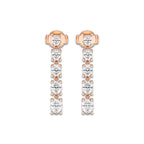 2 1/3 ctw Oval Lab Grown Diamond Graduated Dangle Earrings 18K Rose Gold, DE, VS1