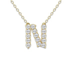 2/5 ctw Round Lab Grown Diamond Initial N Personalized Pendant 14K Yellow Gold, DE, VS1