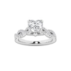 1.25 ctw Heart Lab-Grown Diamond Twisted Shank Engagement Ring in 14K White Gold for Women | E Color, VS1 Clarity, IGI Certified 1.00 ct Center Diamond
