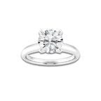 2.00 ctw Round Lab-Grown Diamond Minimalist Engagement Ring in Platinum for Women | D Color, VVS1 Clarity, IGI Certified