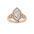 Paulina 2 1/4 ctw Dutch Marquise Lab Grown Diamond Vintage Side Stone Engagement Ring 14K Rose Gold, EF, VS2 | IGI Certified, 2 ct Center