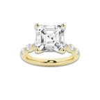 8.48 ctw Asscher Lab-Grown Diamond Marquise Side Stone Engagement Ring in 14K Yellow Gold for Women | Colorless D, VVS1 Clarity, IGI Certified 8.00 ct Center Diamond