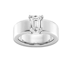 2 ctw Emerald Lab Grown Diamond 6mm Bold Solitaire Engagement Ring Platinum, D, VVS | 2 ct Center